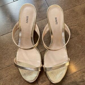 Gold Schutz Kitten Heels